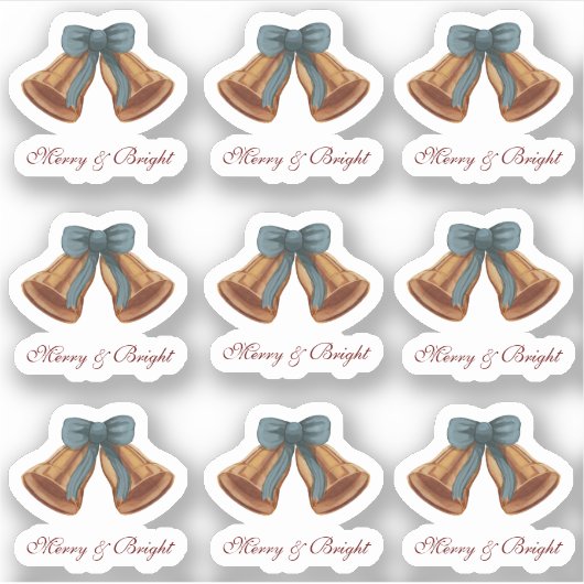 Kerstmis met lint, smakelijk en helder sticker (Voorkant)