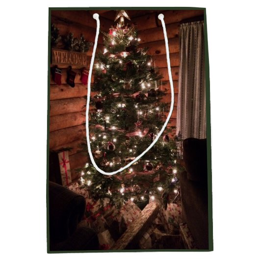 Kerstmis met Log Cabin Medium Cadeauzakje (Voorkant)