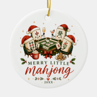 Kerstmis met Merry Little Mahjong Tegels Keramisch Ornament