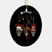 Kerstmis met Mexicaanse bloem in sneeuwval Keramisch Ornament (Rechts)