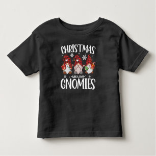 Kerstmis met mijn Gnomen Buffalo Red Pset Gnome Kinder Shirts