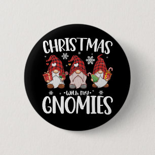 Kerstmis met mijn Gnomen Buffalo Red Pset Gnome Ronde Button 5,7 Cm