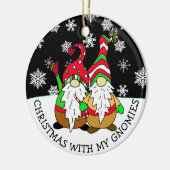 Kerstmis met mijn Gnomies Keramisch Ornament (Links)