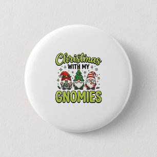 Kerstmis Met Mijn Kabouters Kabouter Ontwerp Ronde Button 5,7 Cm