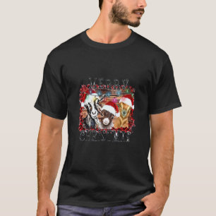 Kerstmis Met Mijn Kudde Licht Kerstman Koe Boer Sn T-shirt