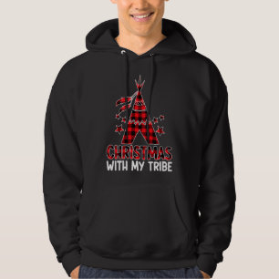 Kerstmis met mijn stammen Xmas Buffalo Plaid Famil Hoodie