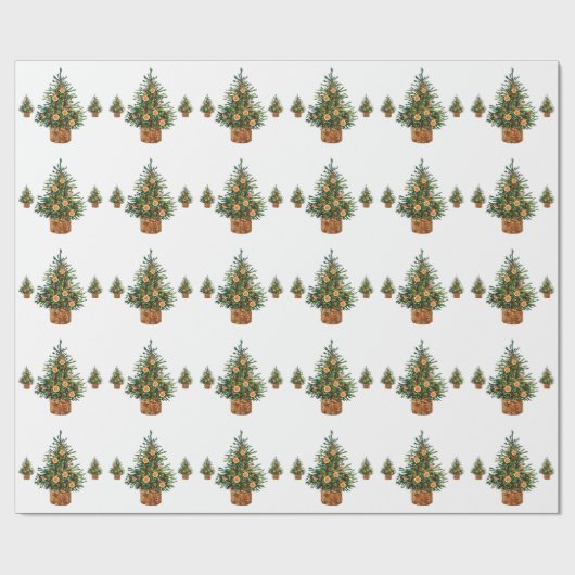 Kerstmis met minimale feestdagen Eenvoudig landnum Cadeaupapier (Vlak)