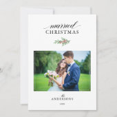 Kerstmis met minimale Pas getrouwd met kerstmis Feestdagenkaart (Voorkant)