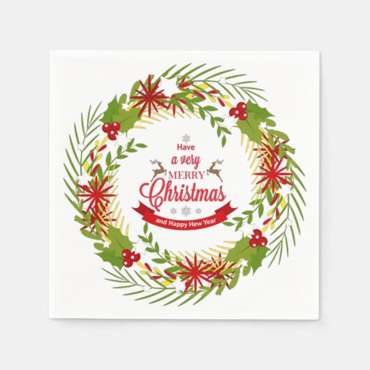 Kerstmis met Mistletoe Servetten (Voorkant)