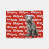 Kerstmis met naam patroon voor Wolfhound hond Fleece Deken (Voorkant (Horizontaal))