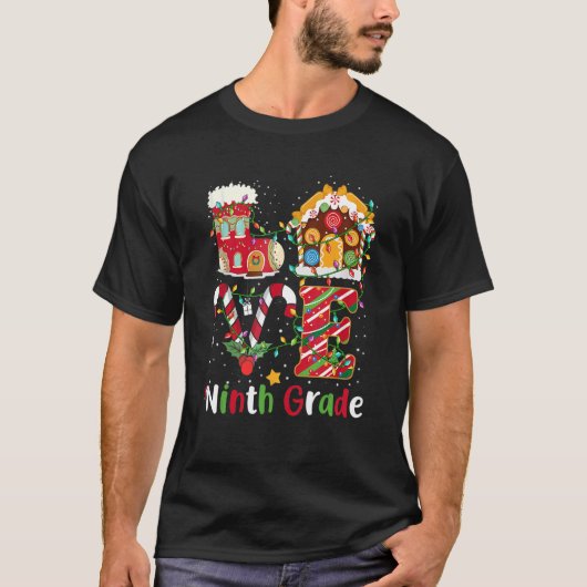 Kerstmis met negende graad Lights T-shirt (Voorkant)