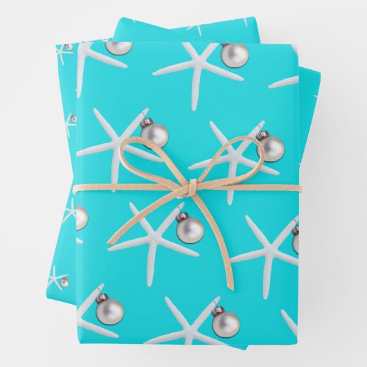 Kerstmis met Ornament en staarten Inpakpapier Vel (In situ)