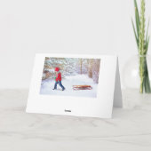 Kerstmis met Oude Rood Auto Kaart (Achterkant)