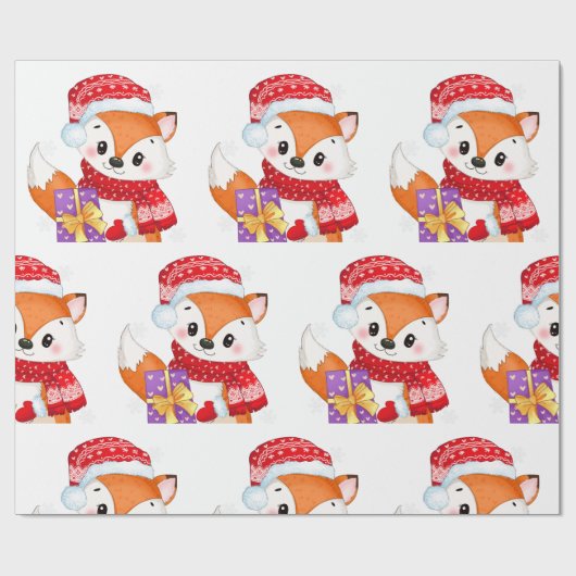 Kerstmis met Paarse cadeau Cadeaupapier (Vlak)