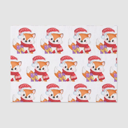 Kerstmis met Paarse cadeau Tissuepapier (Voorkant)