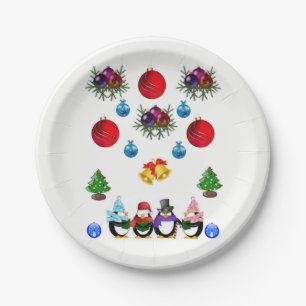 Kerstmis met papieren borden bordje