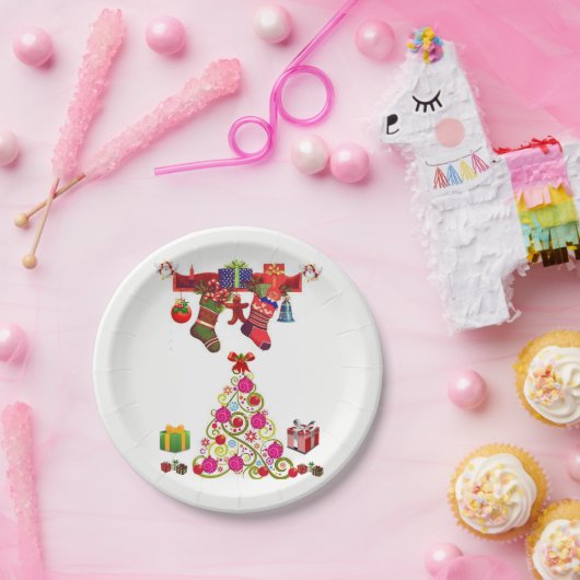 Kerstmis met papieren borden papieren bordje (Feest)