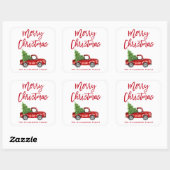  Kerstmis met penseelscript Vierkante Sticker (Vel)
