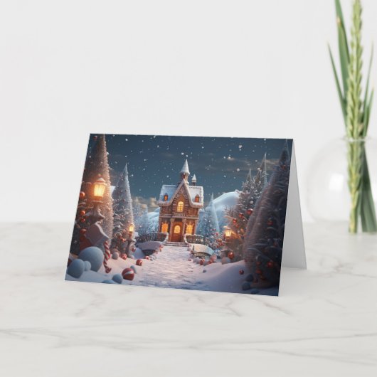 Kerstmis met peperkoek kaart (Voorkant)