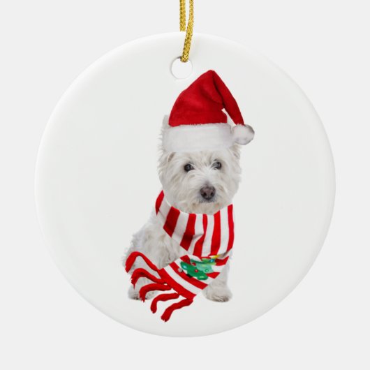 Kerstmis met Pet Keramisch Ornament (Voorkant)