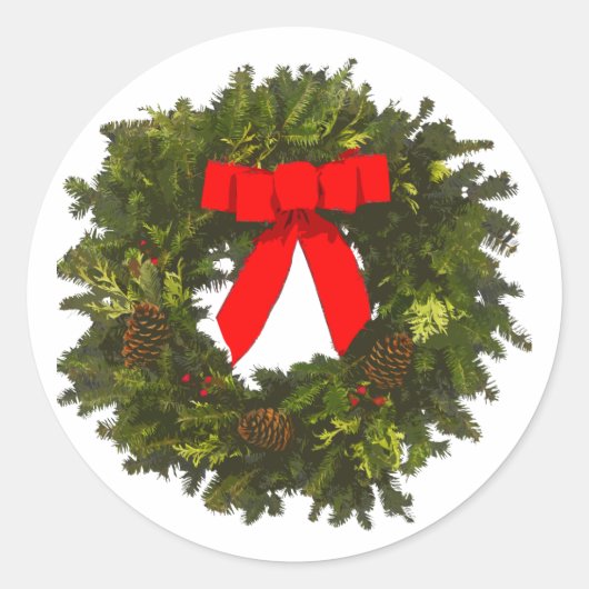 Kerstmis met pijntanden en rode boe ronde sticker (Voorkant)