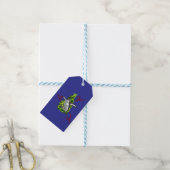 Kerstmis met Pinguïns Cadeaulabel (Met Touw)