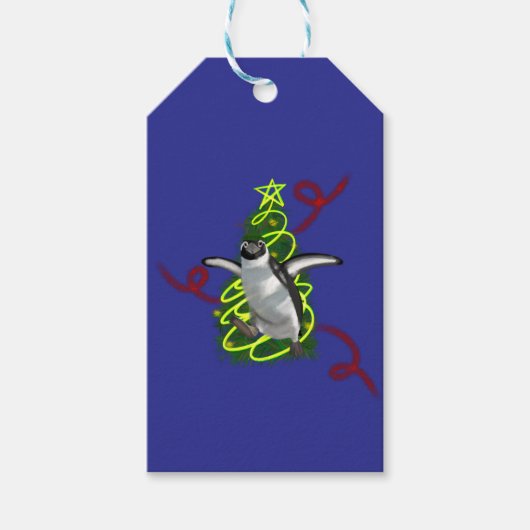 Kerstmis met Pinguïns Cadeaulabel (Voorkant)