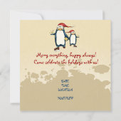 Kerstmis met pinguïns kerstfeest kaart (Achterkant)