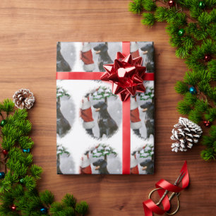 Kerstmis met platte coating cadeaupapier