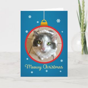 Kerstmis met poezen Aangepast kader voeg de foto v Feestdagen Kaart
