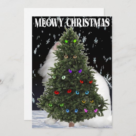 Kerstmis met poezen feestdagenkaart (Voorkant / Achterkant)