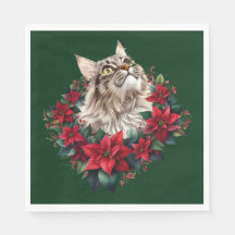 Kerstmis met poezen Maine Coon Kat