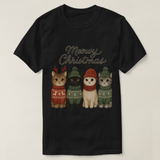 Kerstmis met poezen T-shirt | Gezellige feestdagen