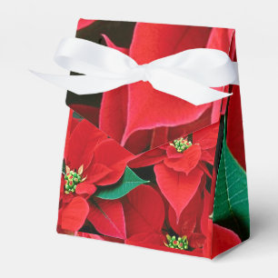 Kerstmis met Poinsettia Favor Box Bedankdoosjes