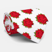 Kerstmis met Poinsettia Flower Stropdas (Opgerold)