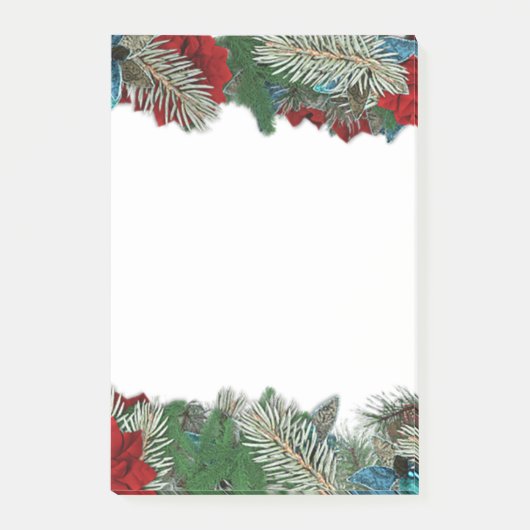 Kerstmis met Poinsettias Garland Post-It Notes (Voorkant)