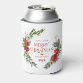 Kerstmis met prettige kerstfeestdag blikjeskoeler (Blikje Achterkant)