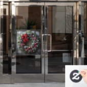 Kerstmis met raam raamsticker (Kantoordeur)
