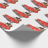 Kerstmis met Red Truck Cadeaupapier (Hoek)