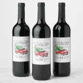  Kerstmis met Red Truck Wijn Etiket (Flessen)