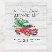 Kerstmis met Red Truck Wijn Etiket (Enkel label)