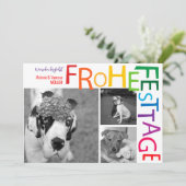 Kerstmis met regenboog kaart (Staand voorkant)