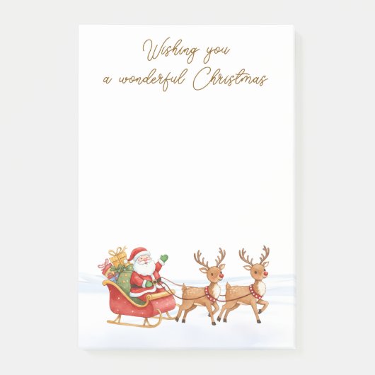 Kerstmis met rendieren van de Kerstman Post-it® Notes (Voorkant)