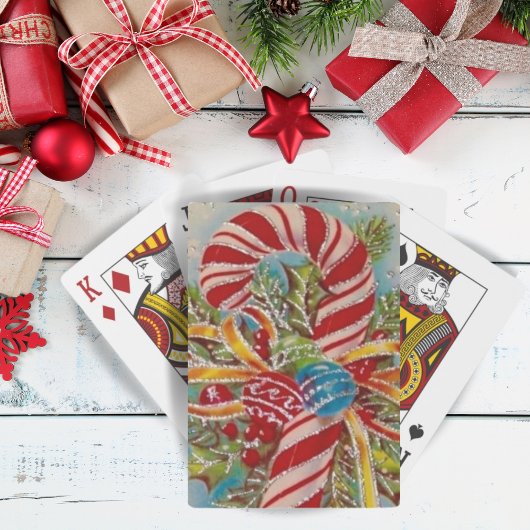  kerstmis met Retro Candy Cane Pokerkaarten