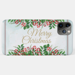 Kerstmis met rode bessen met florale klauw iPhone 11 pro max hoesje