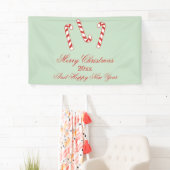 Kerstmis met rode, groene en witte snoepjes spandoek (Insitu)