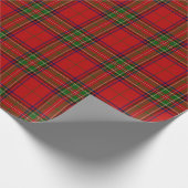Kerstmis met rood en groen op Tartan Pset Cadeaupapier (Hoek)