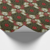 Kerstmis met rood groen goud met Red Star Cadeaupapier (Hoek)