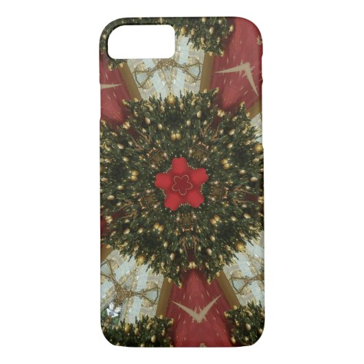Kerstmis met rood groen goud met Red Star Case-Mate iPhone Case (Achterkant)