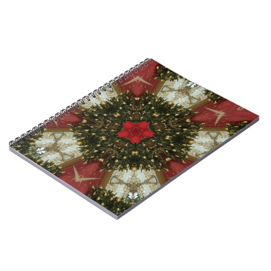 Kerstmis met rood groen goud met Red Star Notitieboek (Linkerzijde)